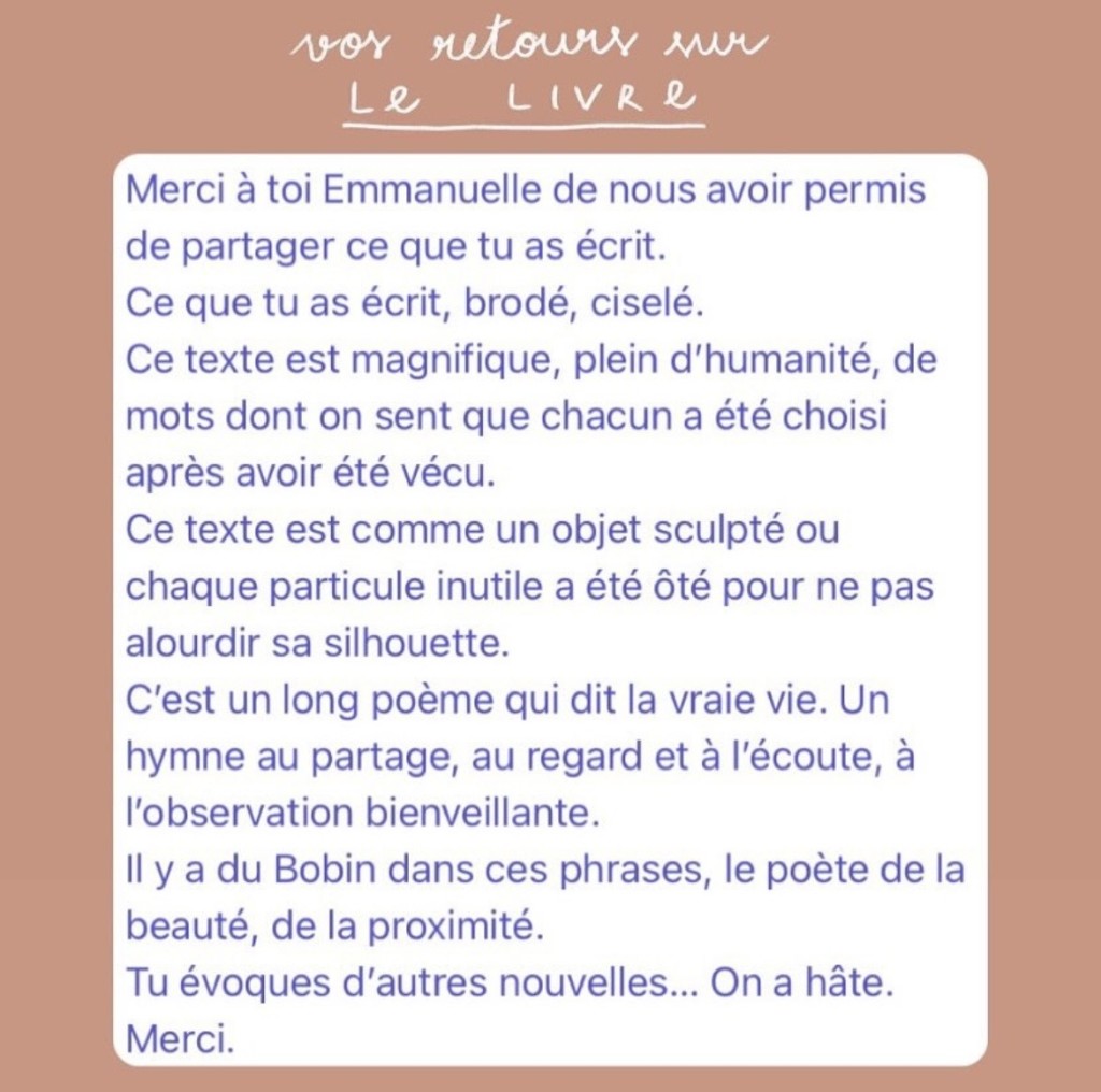 Vos retours sur le livre